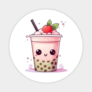 Cute pink boba Magnet